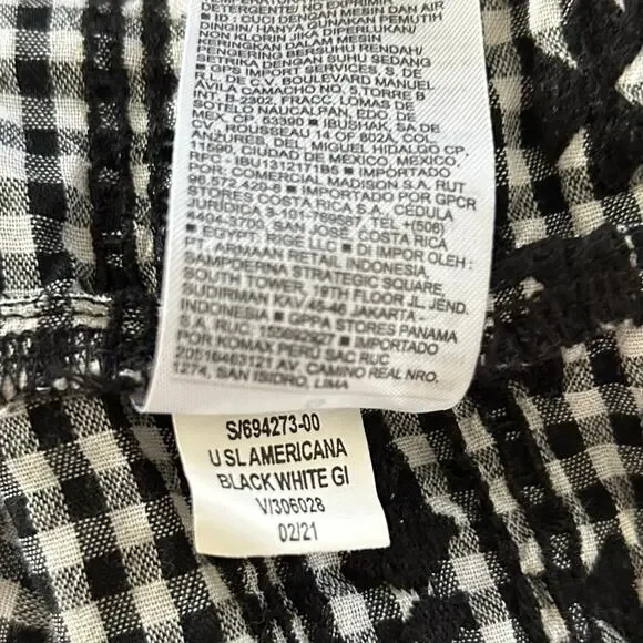 Old Navy Gingham Tank Top Preppy Boho Women Black Sleeveless Embroidery Large - Picture 7 of 7